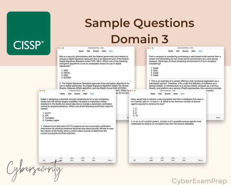 Ultimate CISSP Flashcards 2024 Anki Cards CISSP Exam Prep ISC2 Notes