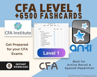 Ultimate CFA Level 1 2024 Flashcards Anki Cards Exam Prep Revision Notes Study Resources CFA Exam Finance Exam Study Guide Plan CFA Program