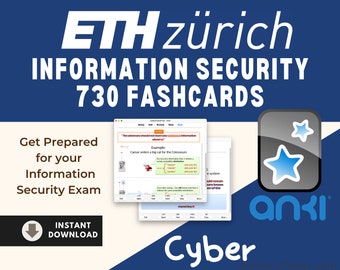 Complete Information Security Course 2024 ETH Zurich Exam Prep Flashcards Cyber Study Notes Anki Cards ETHZ Bachelor Computer Science Master