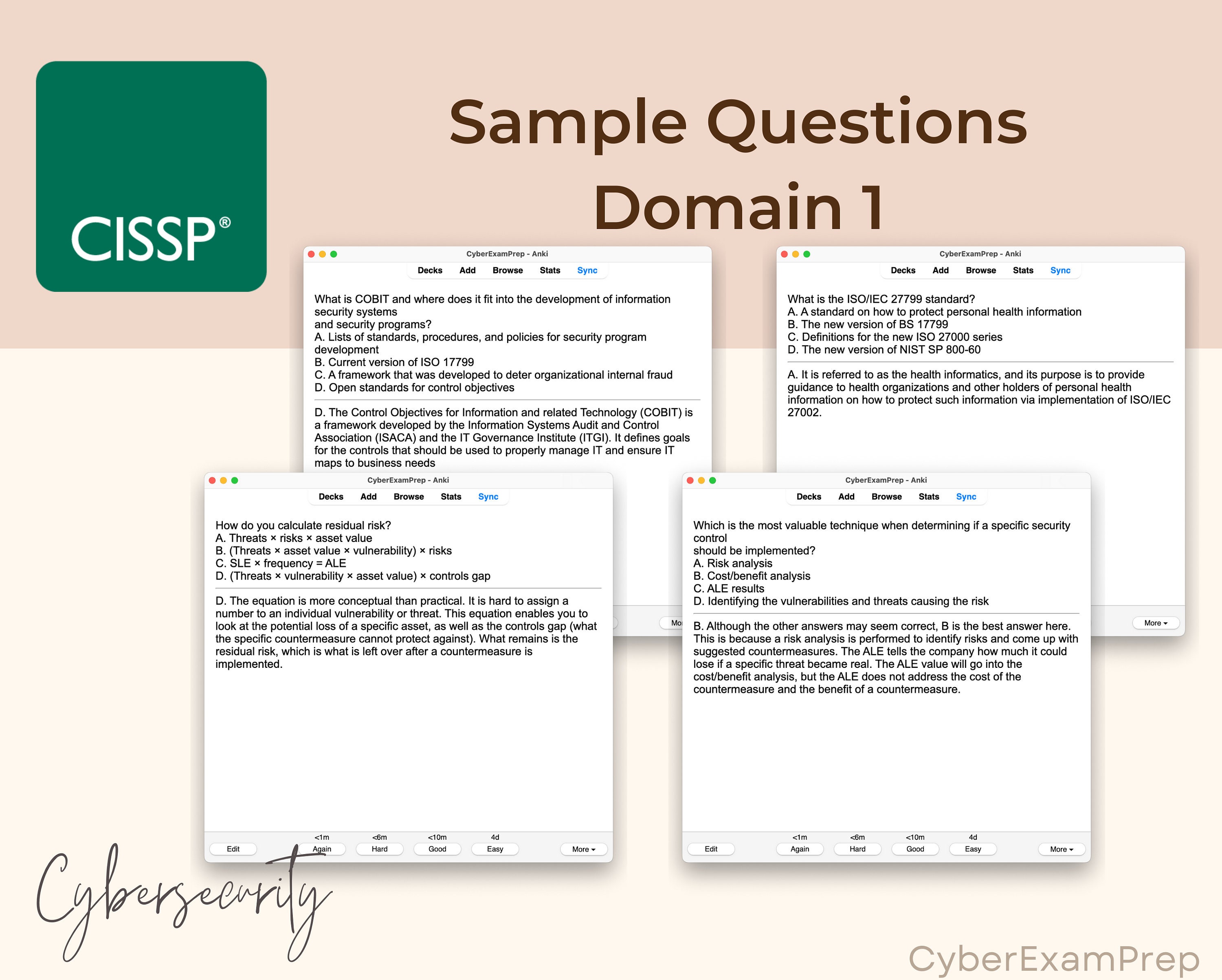 Ultimate CISSP Flashcards 2024 Anki Cards CISSP Exam Prep ISC2 Notes