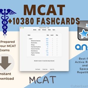 Ultimate MCAT Study Notes Bundle Complete MCAT Study Guide Exam Flashcards 2024 Medical College Admission Test Anki Cards Revision Notes