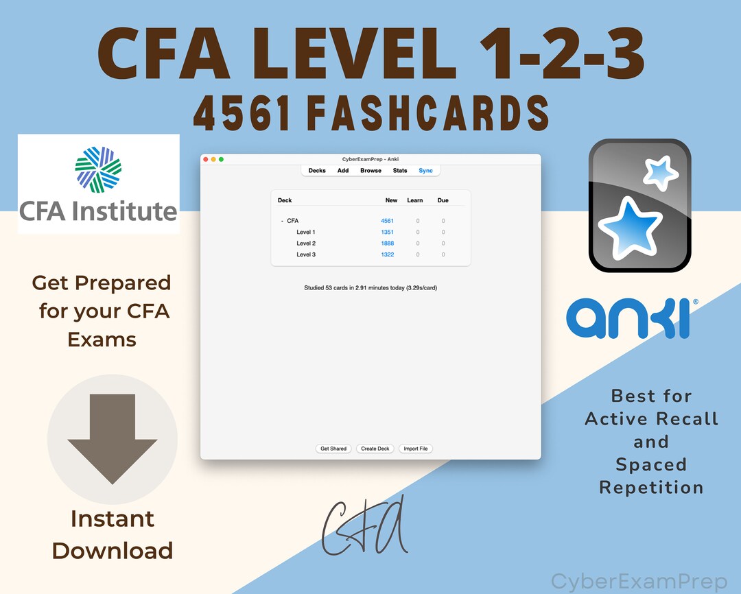 Ultimate CFA Flashcards Bundle 2024 Level 13 Anki Cards Exam Prep