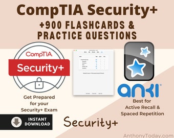 Ultimate Cybersecurity Study Bundle 2024 CompTIA Security+ Flashcards Practice Questions Anki Card Security Exam Mock Exam Prep Cyber