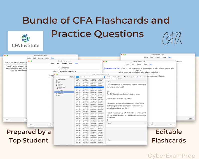 Ultimate CFA Flashcards Bundle 2024 Level 13 Anki Cards Exam Prep