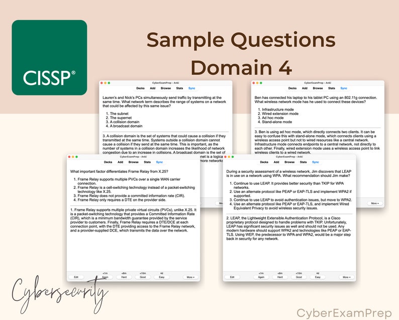 Ultimate CISSP Flashcards 2024 Anki Cards CISSP Exam Prep ISC2 Notes