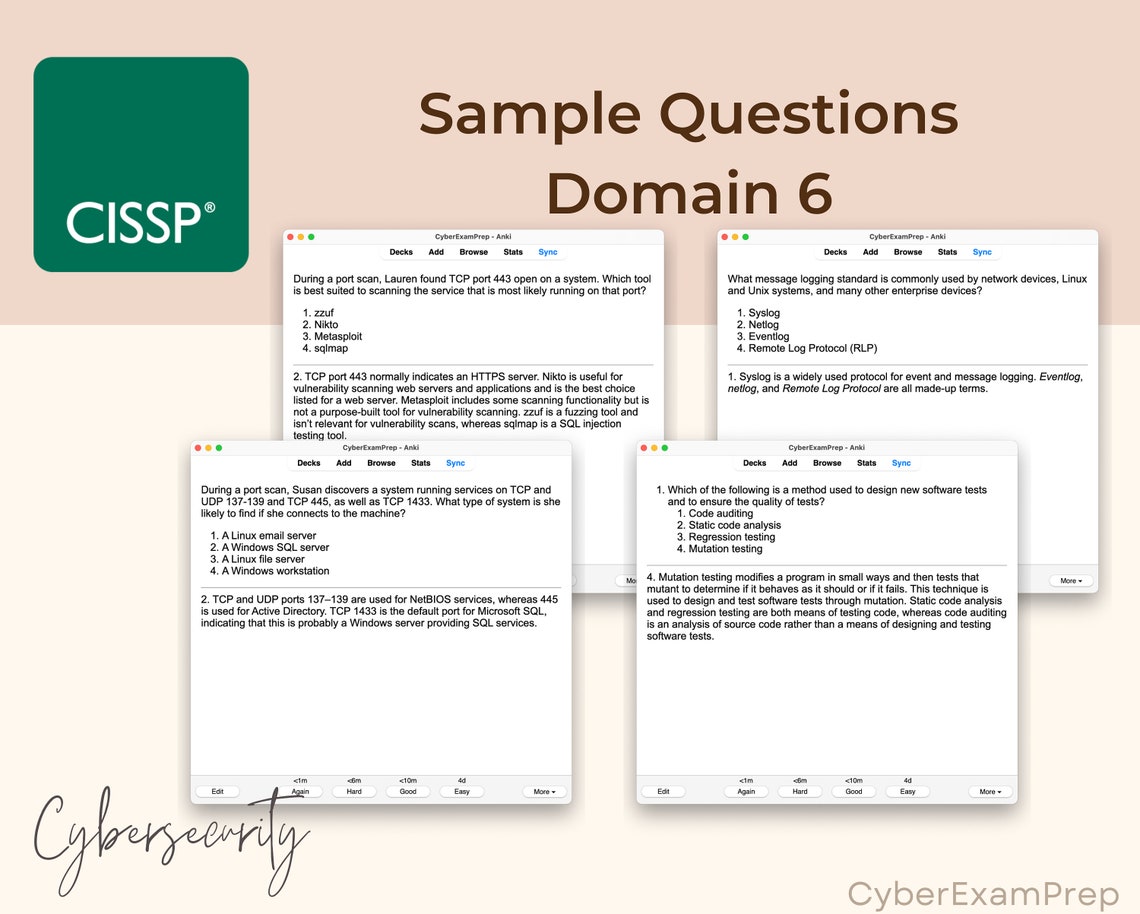 Ultimate CISSP Flashcards 2024 Anki Cards CISSP Exam Prep ISC2 Notes