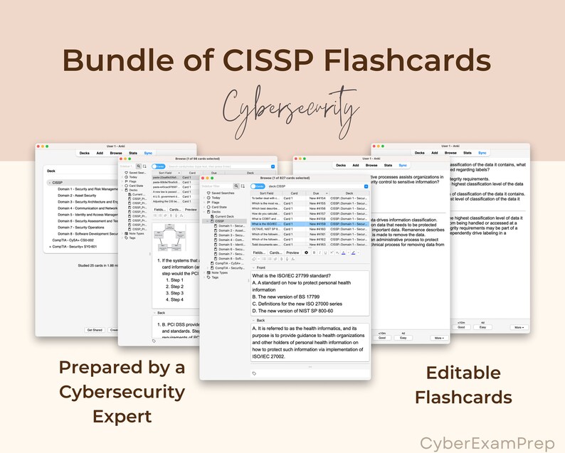 Ultimate CISSP Flashcards 2024 Anki Cards CISSP Exam Prep ISC2 Notes