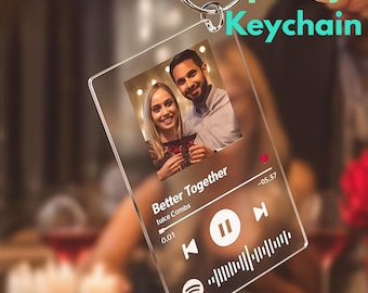 Portachiavi personalizzato con foto e canzone: portachiavi in acrilico con codice Spotify personalizzato