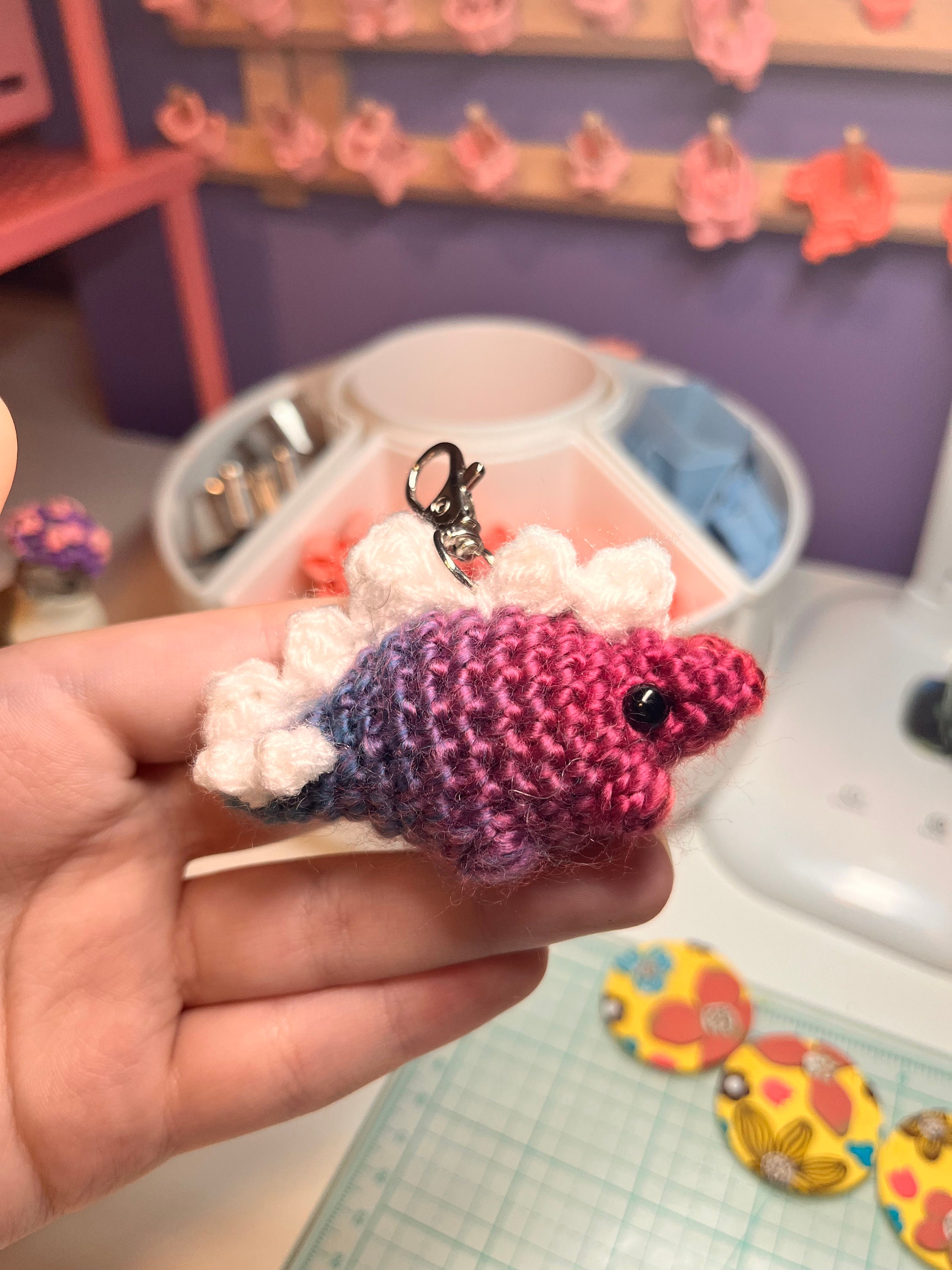 Crochet Keychain Dinosaur - Etsy