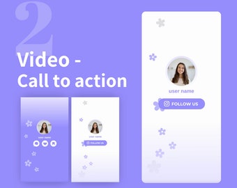 2 vidéos d'incitation à l'action : modèles Canva, vidéos sur les réseaux sociaux, vidéos Instagram déclenchées par l'action, vidéo « Suivez-nous », témoignages sur les réseaux sociaux