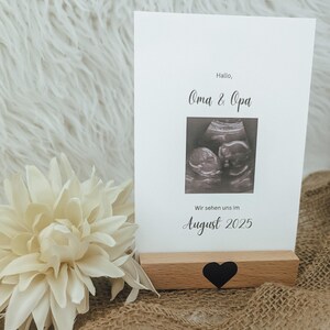 Personalisierte Schwangerschaftsverkündung mit Ultraschallbild |Hallo Papa |Hallo Oma und Opa |personalisierte Karte |Bilder-Leiste| Baby |