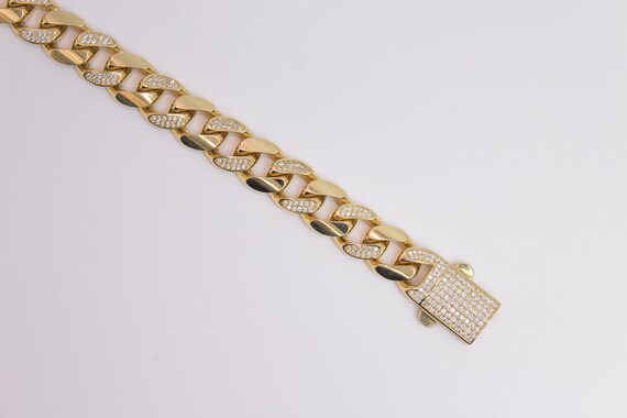 Premium 9ct Yellow Gold Cuban Link Bracelet With HOLLOW Cubic