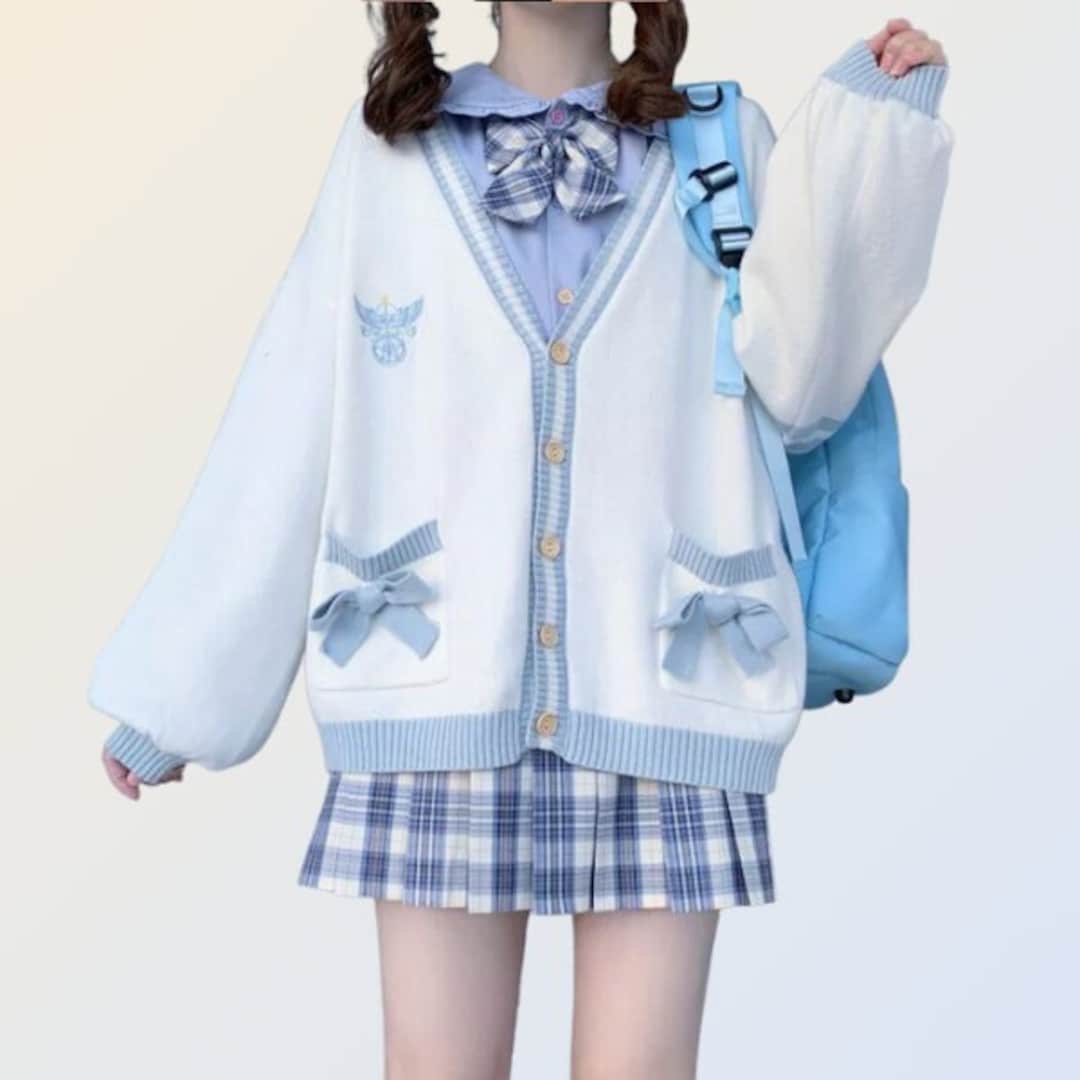 Winter Kawaii Cardigan Sweater, Oversized Cardigan, Korean Fashion ...