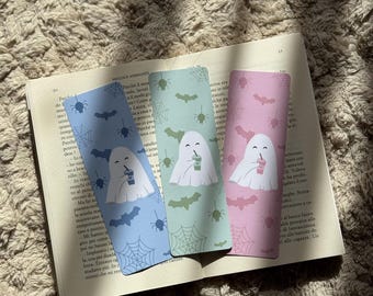 Segnalibri Halloween Illustrati, Segnalibri Spooky Plastificati, Accessori Libri e Regalo per Book Lover