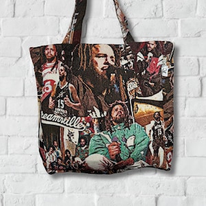 Sac fourre-tout J Cole Tapestry, sac à bandoulière, sac de transport écologique réutilisable au quotidien, célébrité de la musique