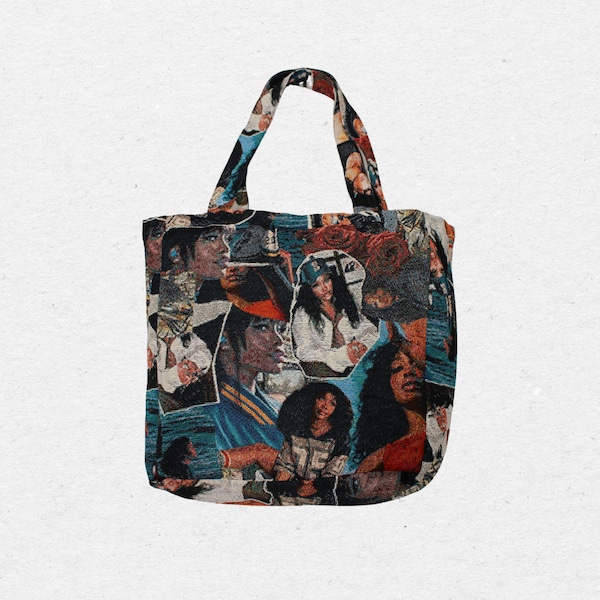 SZA Artsy Tapestry Tote Bag, Over the Shoulder Bag, Sturdy Fabric Woven Tote, Reusable Eco Everyday Carry, Music Inspired