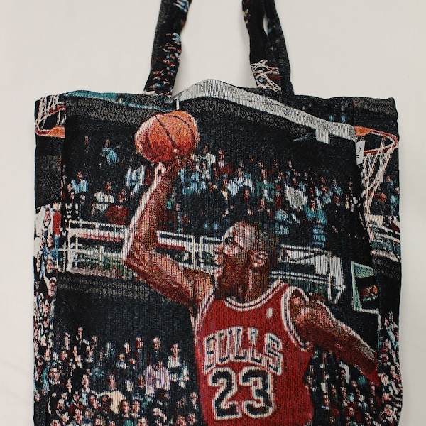 Borsa tote Air Jordan Artsy Tapestry, borsa sopra la spalla, borsa tote in tessuto robusto, trasporto ecologico riutilizzabile per tutti i giorni, ispirata al basket