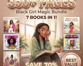 Black Girl Magic Coloring Book Bundle – 350+ Pages Fashion, Beauty Portraits (PDF Download)