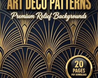 Art Deco Coloring Book Printable, 20 Floral Geometric Pattern Designs, PDF Instant Download, Adults