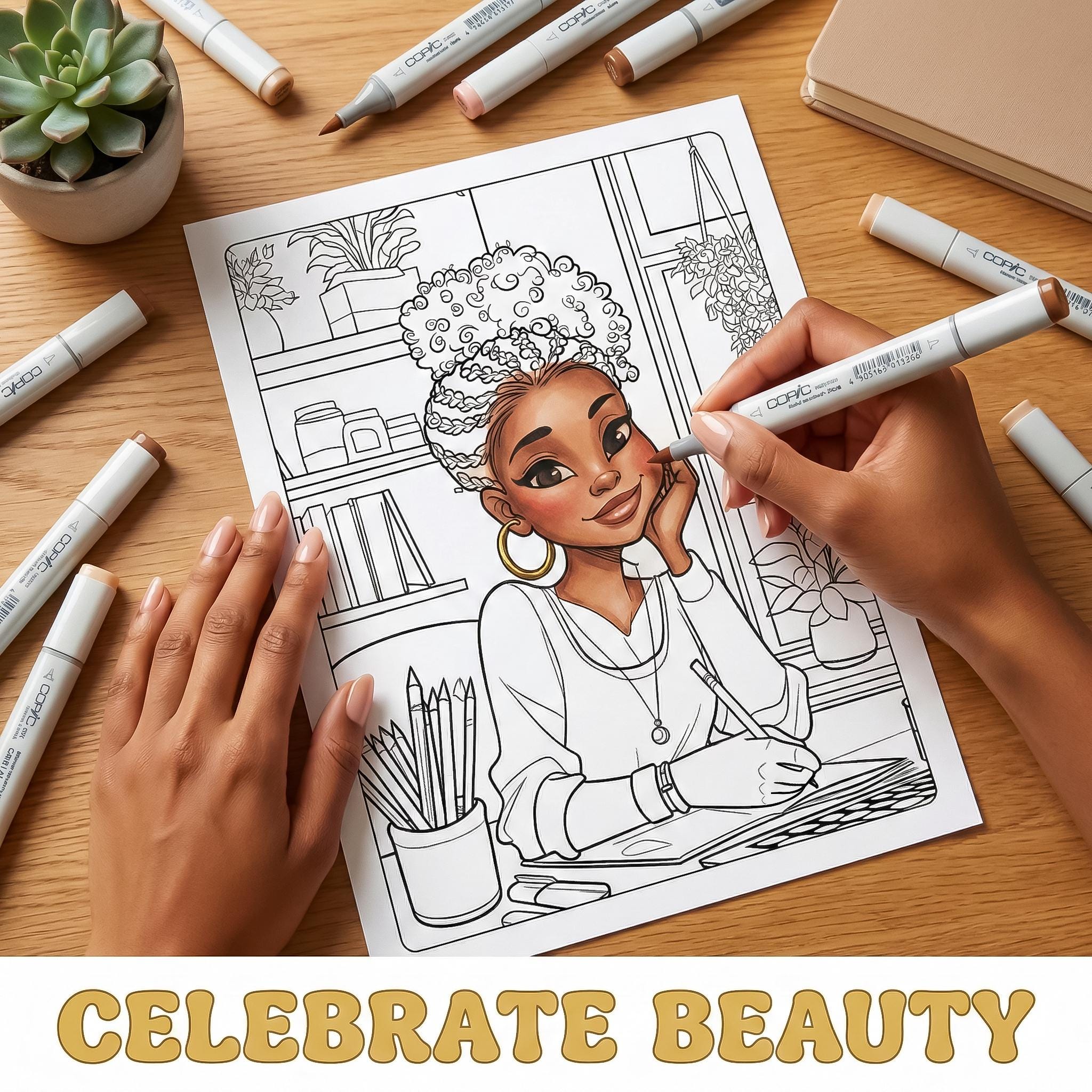 Black Girl Magic Coloring Book | African American Portraits (PDF) - Etsy