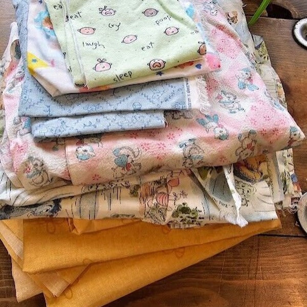 Vintage Baby Shower Fabric Lot 2 LBS-Winnie the Pooh, Bees, Toys