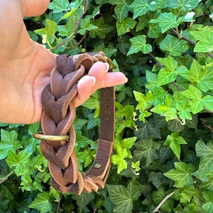 Lederhundehalsband Braun geflochten, Halsband Hund, Hundehalsband, Lederhalsband, Hundeleine, Hundezubehör, geflochten