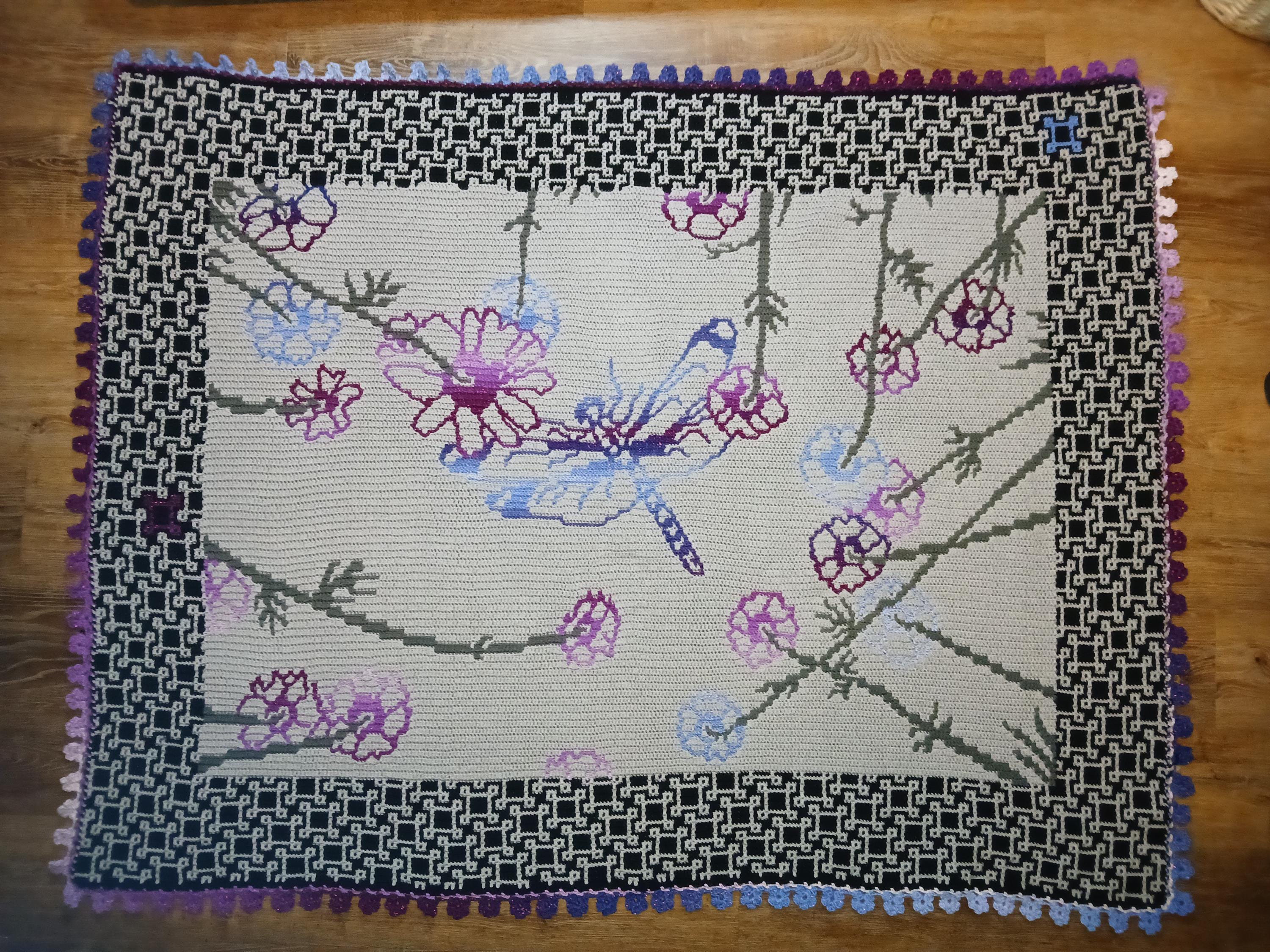 39 Dragonfly Crochet Patterns: Unlock Your Creative Potential Today! 36 Flowertops Dragonfly mosaic crochet blanket
