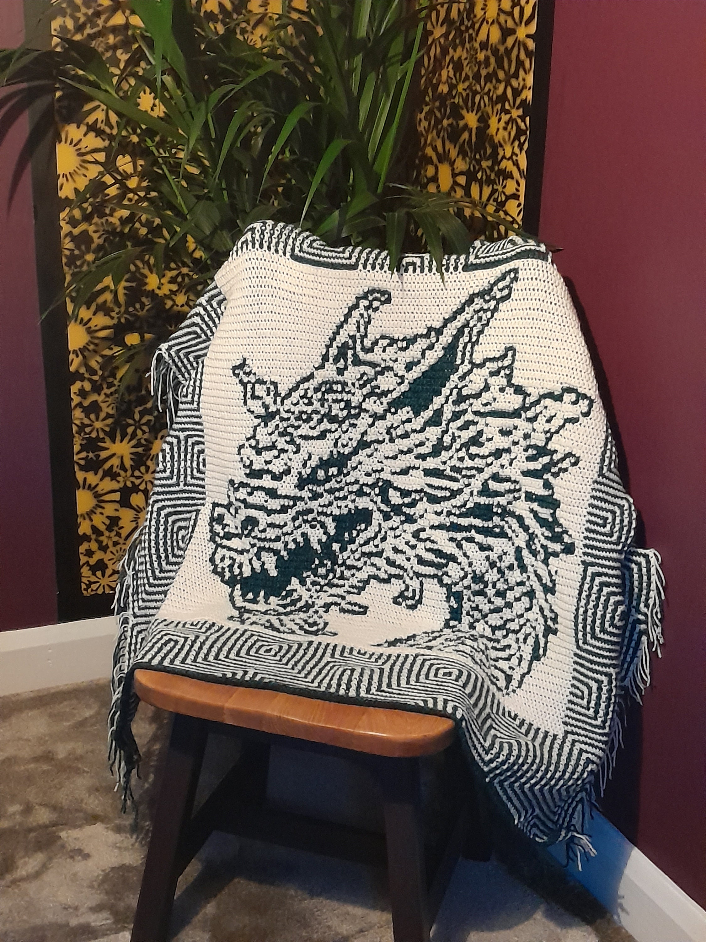 Portrait of a Dragon Mosaic Crochet Blanket Pattern - Etsy