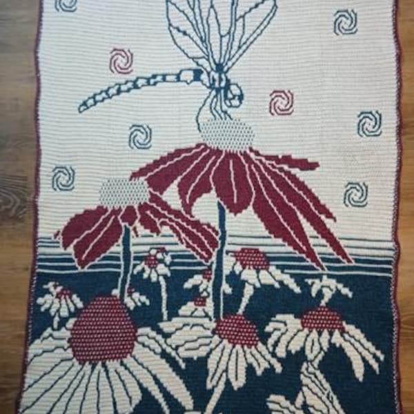 Patrón de manta de crochet con mosaico de libélula de ensueño