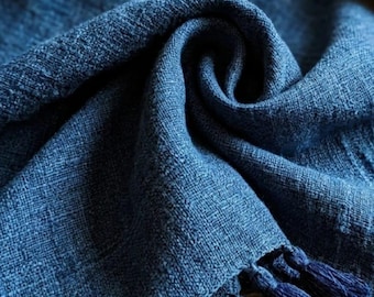 Handwoven Indigo Eri Silk Stole | Natural Dyed Peace Silk Scarf | Assamese Handloom Sustainable Fashion
