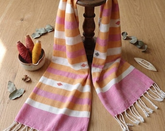 Handwoven Cotton Stole | Artisan Loom Woven Scarf | Breathable Summer Wrap | Ethical Slow Fashion Gift