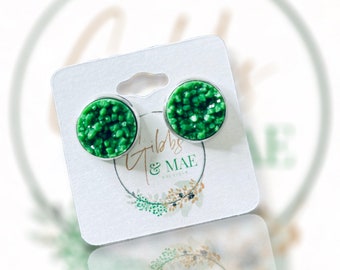 Spring Green Druzy Earrings| Green Earrings| Stud Earrings| Gifts For Her