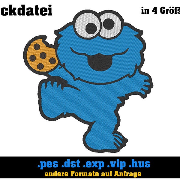 Crumb Cookie Monster Embroidery Design / Digital Download for Embroidery Machines