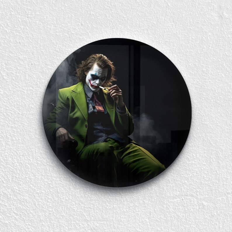 Joker Glass Wall Art, Glass Wall Art Decor, Glass Wall Art Gift, Gifts