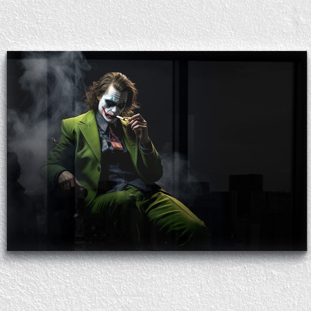 Joker Glass Wall Art, Glass Wall Art Decor, Glass Wall Art Gift, Gifts