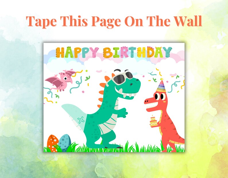 Dinosaur Themed Pin the Tail Printable Birthday Game - Etsy