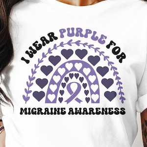 Migraine Awareness Svg Png, I Wear Purple Svg, Cricut Sublimation Design, Printable Svg Png, Migraine Shirt, Migraine Svg, Migraine Tee Svg