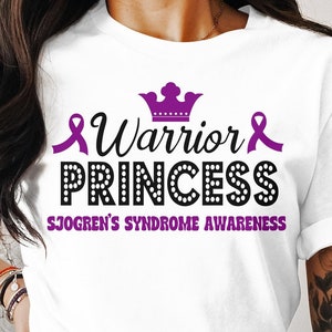 Sjogren&#39;s Syndrome Awareness Svg Png, Warrior Princess, Cricut Sublimation Design, Printable Svg Png, Sjogren&#39;s Syndrome Warrior Shirt Png