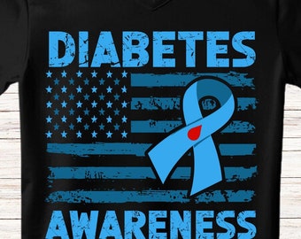 Diabetes Awareness Svg Png, American Flag, Cricut Sublimation Printable Design, Diabetes Awareness Shirt, Diabetes Awareness Ribbon, T1d Mom