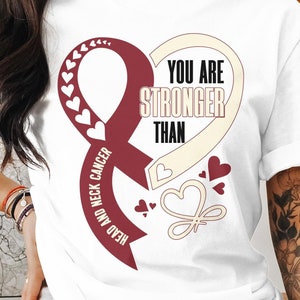 Head And Neck Cancer Awareness Svg Png, You Are Stronger Than Head And Neck Cancer Awareness, Cricut Sublimation Design, Head And Neck Shirt