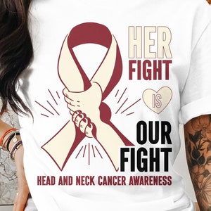 Head And Neck Cancer Awareness Svg Png, Her Fight Is Our Fight, Cricut Sublimation Design, Printable Svg Png, Head And Neck Cancer Shirt Svg