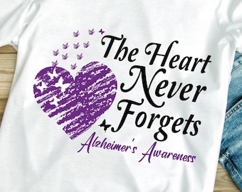Alzheimer&#39;s Awareness Svg Png, The Heart Never Forgets, Alzheimers Shirt Design, Cricut Sublimation Design Svg Png, Memories Matter Svg Png