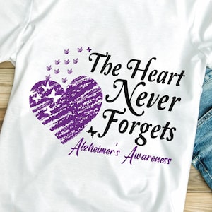 Alzheimer&#39;s Awareness Svg Png, The Heart Never Forgets, Alzheimers Shirt Design, Cricut Sublimation Design Svg Png, Memories Matter Svg Png