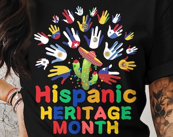 Hispanic Heritage Month Png, Celebrate Hispanic Heritage Month, Cricut Sublimation Design, Hispanic Heritage Shirt Png, Hispanic Flags Png