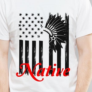 Nativos americanos Svg Png, la historia americana comienza con la historia nativa, camisa de nativos americanos, diseño de sublimación cricut, sangre nativa svg