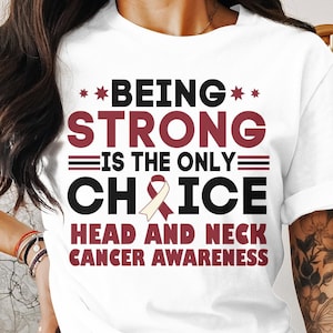 Head And Neck Cancer Awareness Svg Png, Being Strong Is The Only Choice, Cricut Sublimation Design, Printable, Head And Neck Cancer Shirt