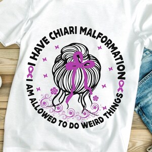 Chiari misvorming bewustzijn SVG PNG, ik heb Chiari misvorming, Chiari misvorming shirt, Cricut sublimatie ontwerp, Chiari lint SVG