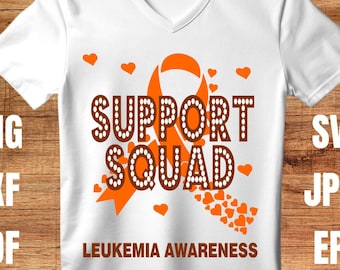 Leukemia Awareness Svg Png, Support Squad, Cricut Sublimation Design, Printable Svg Png, Leukemia Awareness Shirt, Leukemia Awareness Month