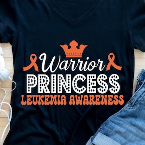 Leukemia Awareness Svg Png, Warrior Princess, Leukemia Cancer Shirt, Cricut Sublimation Design, Orange Ribbon Svg, Leukemia Warrior Svg Png