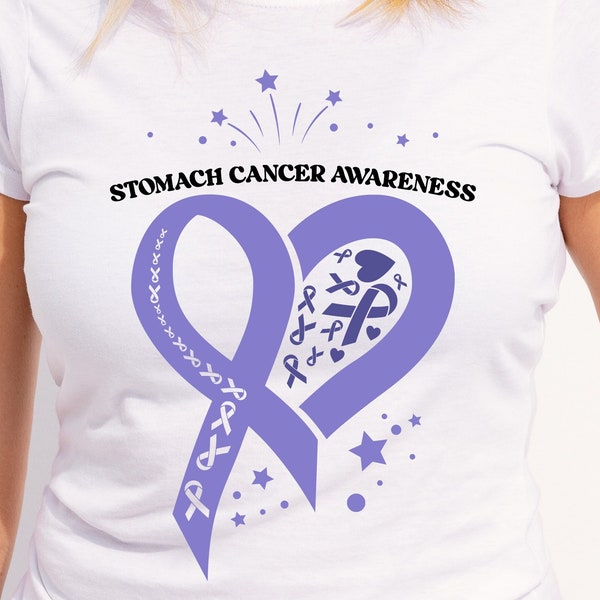 Stomach Cancer Awareness Svg Png, Cricut Sublimation Design, Stomach Cancer Awareness Shirt, Periwinkle Ribbon Svg, Stomach Cancer Survivor